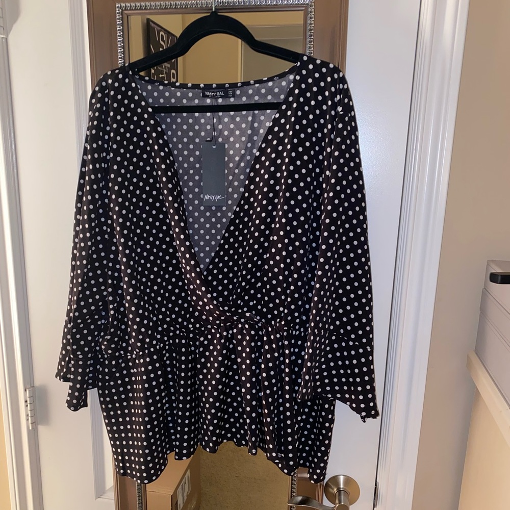 BRAND NEW nasty gal satin blouse